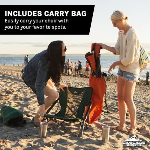 Cascade Mountain Tech Folding Camp Chair for Camping, Beach, Picnic, Barbqeues, Sporting Events with Carry Bag - Image 5