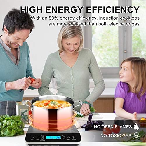 Duxtop Portable Induction Cooktop Burner, Induction Hot Plate with LCD Sensor Touch 1800 Watts, Silver 9600LS/BT-200DZ - Image 4