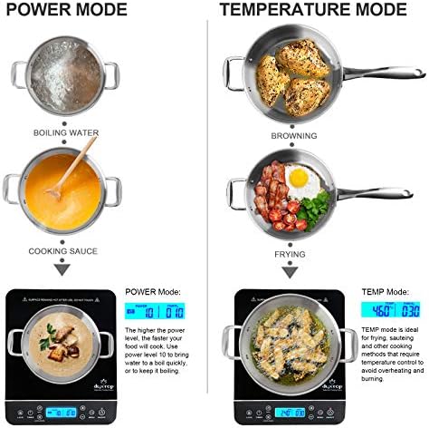 Duxtop Portable Induction Cooktop Burner, Induction Hot Plate with LCD Sensor Touch 1800 Watts, Silver 9600LS/BT-200DZ - Image 6