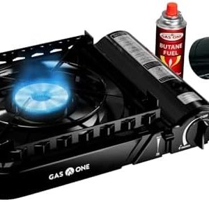 GasOne 15,000 BTU Propane or Butane Stove Dual Fuel Stove Portable Camping Stove - Patented - with Carrying Case Great for Emergency Preparedness Kit